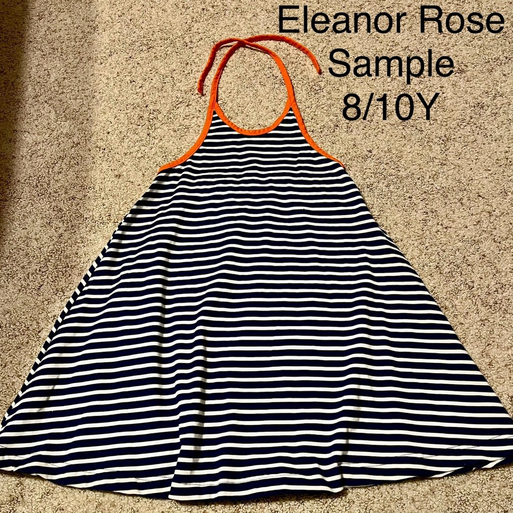 Eleanor Rose Navy Blue Striped Gia Halter Dress